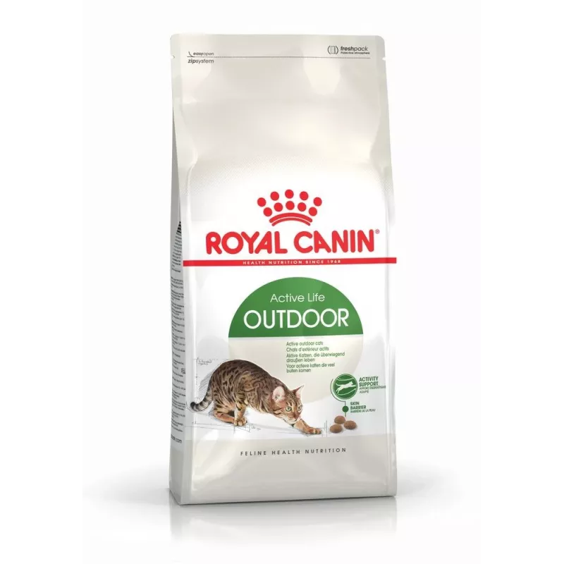 Sausas kačių maistas Royal Canin Active Life Outdoor 4 kg — suaugusioms katėms, paukštienos, 30% baltymų, 20% riebalų