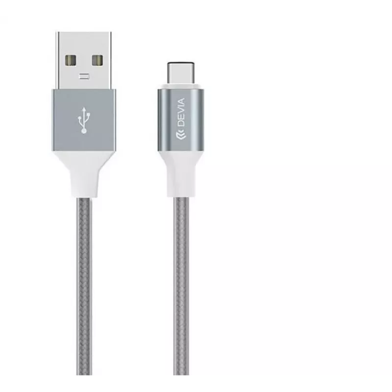 USB Micro-B laidas Devia Pheez Series 1 m, 5V 2.4A, pilkas