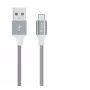 USB Micro-B laidas Devia Pheez Series 1 m, 5V 2.4A, pilkas