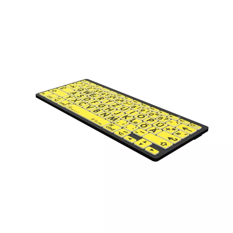 Logickeyboard LKB-LPBY-BTON-DE klaviatūra Bluetooth QWERTZ vokiečių k. juoda - geltona (LKB-LPBY-BTON-DE)