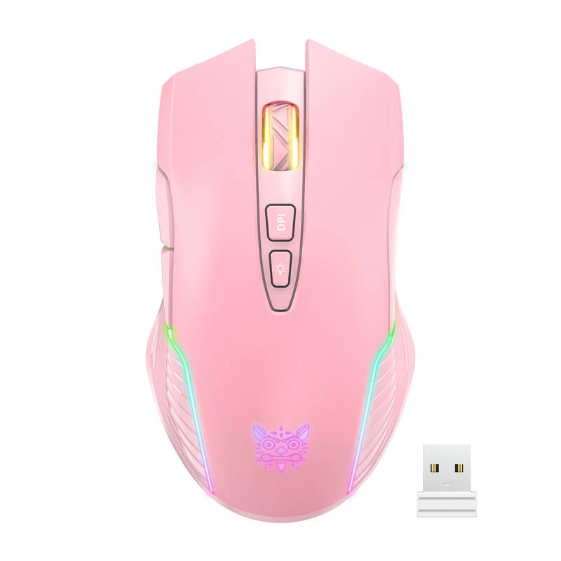 Žaidimų pelė Onikuma CW905 rožinė 2.4G belaidė