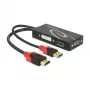 Vaizdo kabelio adapteris DeLOCK 62959 HDMI USB DVI-I VGA 0,135 m