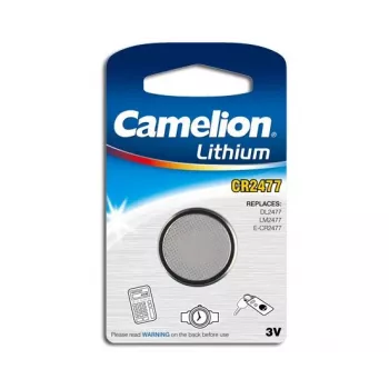 Vienkartinė baterija CAMELION CR2477 3V Li-MnO2, 7,7 mm aukštis, 24,5 mm skersmuo, 1 vnt.
