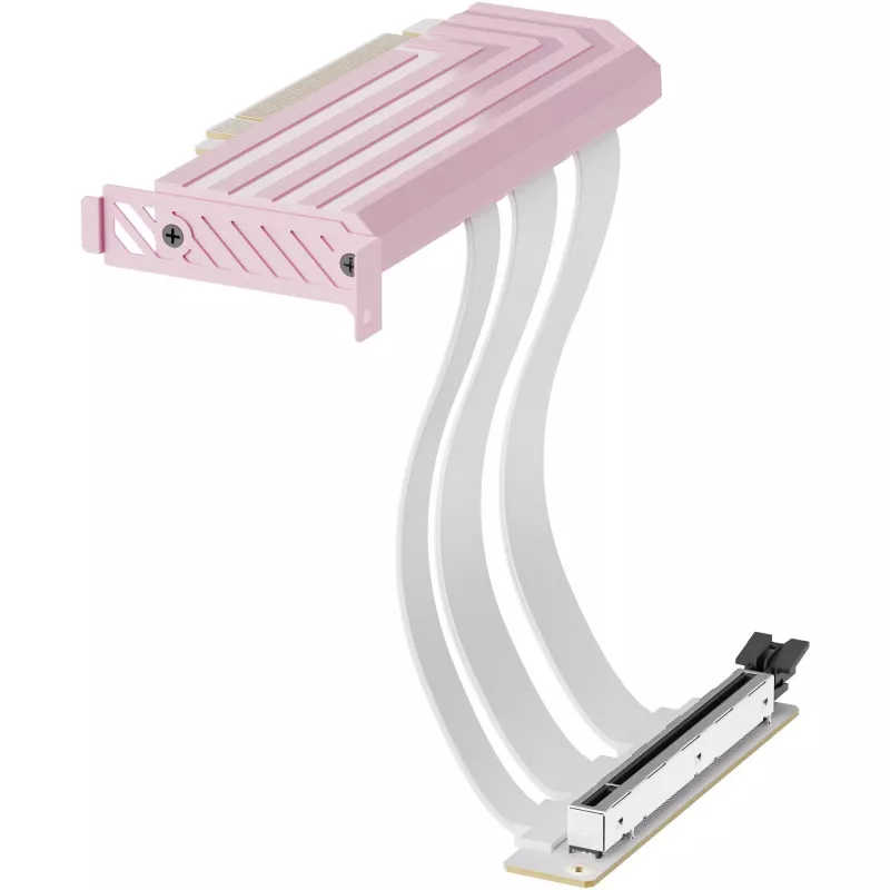 PCIe 5.0 Hyper Riser laidas HYTE ACC-HYTE-PCIE50-SM, 20 cm, rožinis/baltas