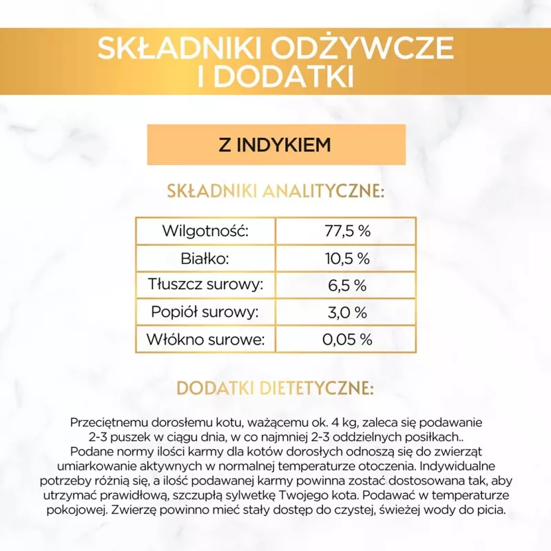 Drėgnas kačių ėdalas Purina Nestlé GOURMET Gold su kalakutiena 85 g skardinė suaugusioms katėms, antsvorio receptūra