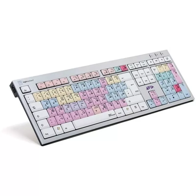 Klaviatūra Logickeyboard Avid Pro Tools QWERTZ vokiška juoda sidabrinė