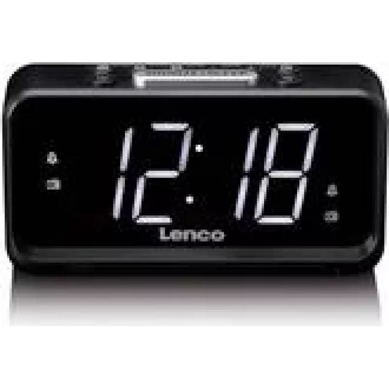 Skaitmeninis žadintuvas Lenco CR-28BK su FM radiju ir USB įkrovimu