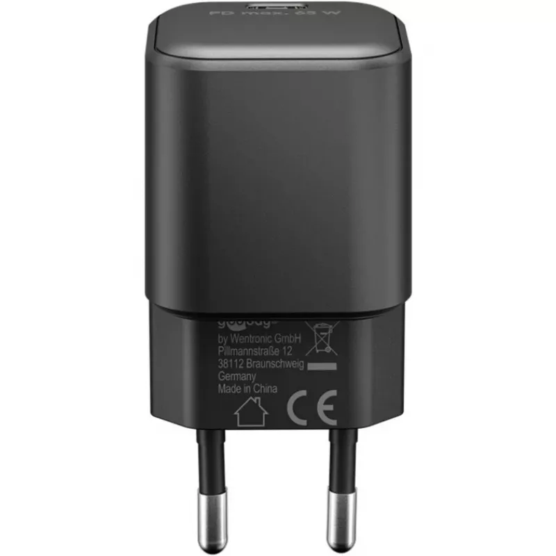 USB-C įkrovimo rinkinys GOOBAY 74774 — 65 W įkroviklis su 1 m tekstiliniu USB-C laidu