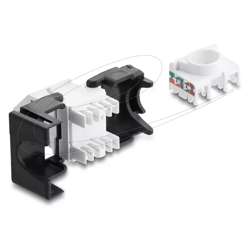 DELOCK Keystone modulis RJ45 lizdas LSA Cat.6 45° kampuotas neekranuotas juodas