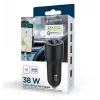 Automobilinis mobiliųjų įrenginių įkroviklis Gembird TA-UC-AC2PDQC38-CAR-01, USB-C, 38W, 12–24V, juodas