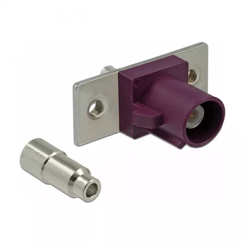 Koaksialinė jungtis DELOCK 89819 FAKRA D kištukas, auksuoti kontaktai, 21,2×24×7,5 mm