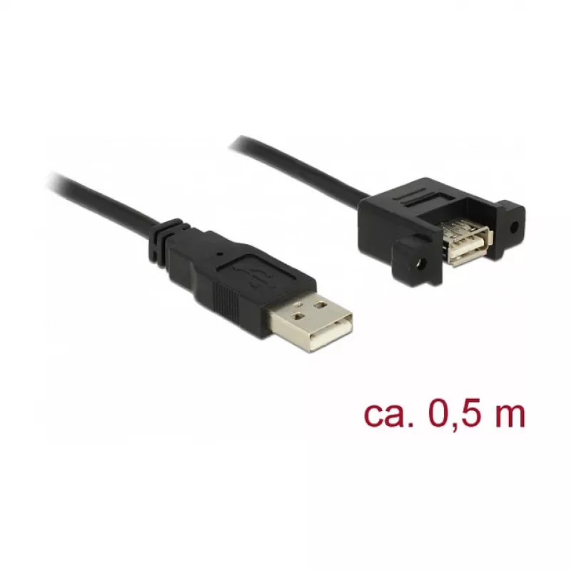 USB laidas DeLOCK 85461 USB 2.0 0,5 m juodas
