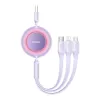 USB 3-in-1 laidas Baseus Bright Mirror — micro USB, USB-C, Lightning, 66W, 1,1 m
