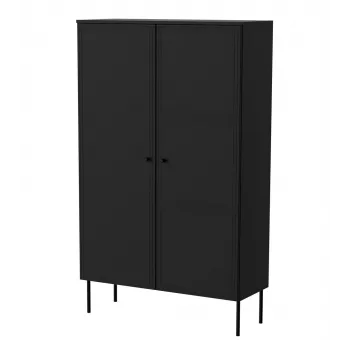 Spintelė Cama Meble PALAZZO BIS 100x39x166 matinė juoda, ant grindų statoma prie sienos