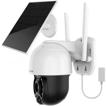 IP stebėjimo kamera Foscam B4 Dome 4 MP (2560×1440), Wi‑Fi 2,4 GHz, IP65, Saulės + baterija 5000 mAh, 355° pasukimas, 90° pakreipimas