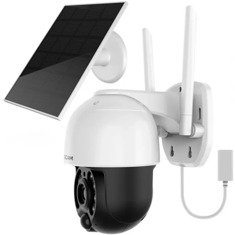 IP stebėjimo kamera Foscam B4 Dome 4 MP (2560×1440), Wi‑Fi 2,4 GHz, IP65, Saulės + baterija 5000 mAh, 355° pasukimas, 90° pakreipimas