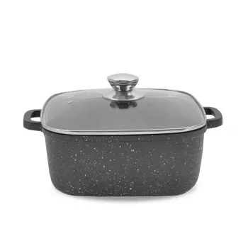 Puodas su dangčiu Maestro MR-2828, 28 cm Ø, 8,0 L, nelimpanti danga, dujinėms viryklėms, kvadratinis juodas
