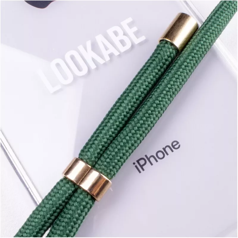 Išmaniojo telefono pakabinamas dėklas Lookabe, skirtas iPhone 7/8, auksinis su žaliais akcentais