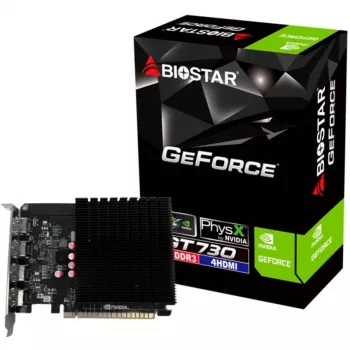 Stalinė vaizdo plokštė BIOSTAR GeForce GT 730 4 GB GDDR3, 64 bitų, PCIe 2.0, 902 MHz GPU
