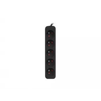 Maitinimo ilgintuvas Lanberg PS0-05E-0150-BK 1,5 m 5 kintamosios srovės lizdai patalpoms juodas