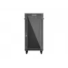 Laisvai stovinti stelažinė spinta LANBERG FF01-6624-12BL 24U 19 colių 600×600 mm, IP20, 1200 kg, juoda