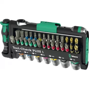 Wera Tool-Check Plus 1 mini reketinis, lizdų ir antgalių rinkinys, 39 vnt. (05049055001)