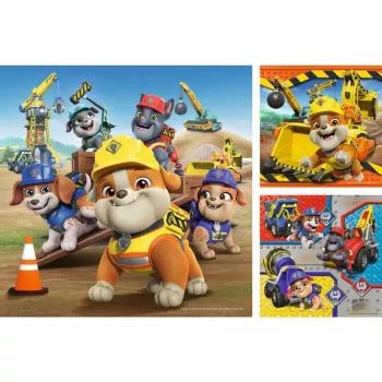 Vaikiškų dėlionių rinkinys Ravensburger Rubble & Crew darbo transporto priemonės — 3 dėlionės × 49 dalys