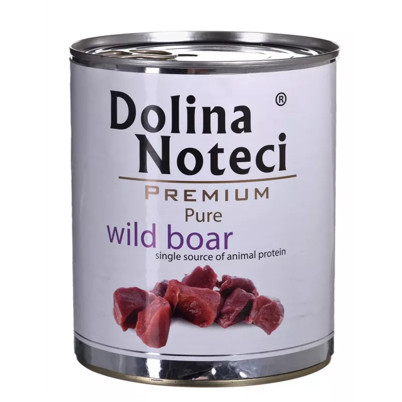 Šlapias šunų maistas Dolina Noteci Boar Adult 800 g — Monoproteinas iš elnienos, 10% baltymų, 7% riebalų