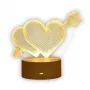 Naktinė lempa Extralink HOME 3D optinė iliuzija “Pierced Hearts” USB naktinė lempa