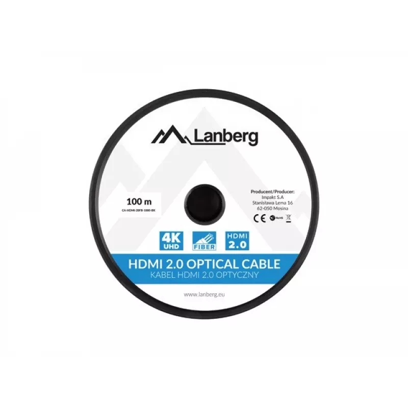 HDMI laidas Lanberg CA-HDMI-20FB-1000-BK 100m