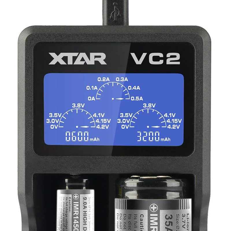 XTAR VC2 buitinių baterijų USB