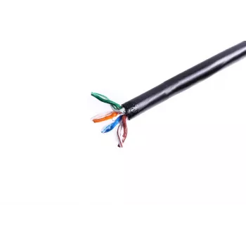 Lauko geliu užpildytas montavimo kabelis DIGITUS cat.5e, U/UTP, AWG 24/1, PE, 305 m, juodas, ritė