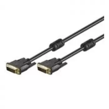 „Wentronic Goobay DVI-D FullHD“ laidas, dviguba jungtis, juodas, 10 m - DVI-D kištukas, dviguba jungtis (24+1 kontaktai) > DVI-D kištukas, dviguba jungtis (24+1 kontaktai) (93109)