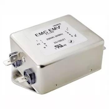 Akyga EN2060-1-F vienfazis EMI filtras, 1 A, 120–250 V AC, 50/60 Hz, 6,3 mm jungtys