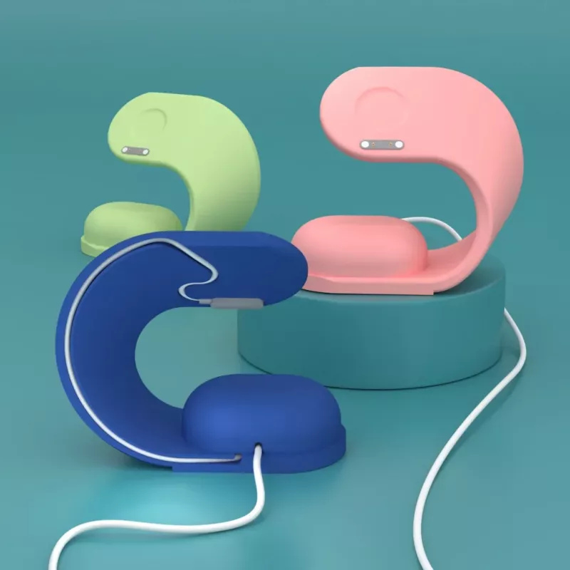 Įkrovimo stovas Stelio ST-CHS01-PK Junior rožinis – USB įkrovimo dokas telefonams ir planšetėms, vieno prievado, kompaktiškas