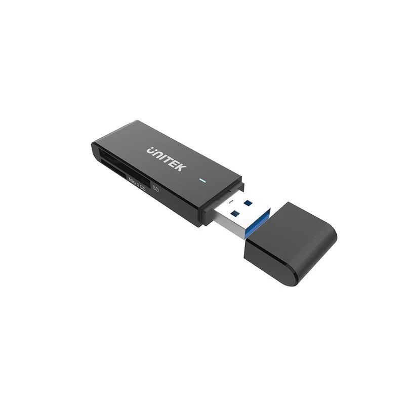Kortelių skaitytuvas Unitek Y-9327A USB 3.2 Gen 1 Type-A — MicroSD/SD, 2 lizdai, 5000 Mbit/s, juodas