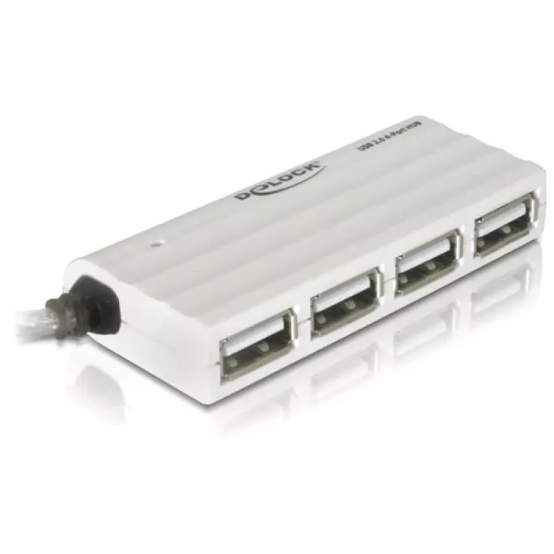 USB šakotuvas DeLOCK 87445 4 prievadų išorinis 480 Mbit/s baltas