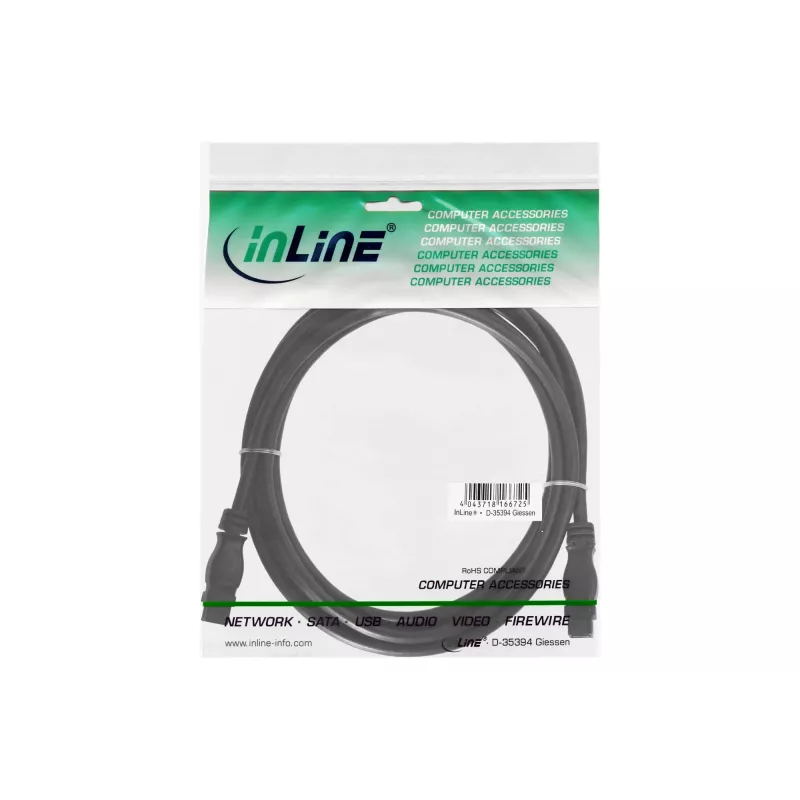 FireWire 800 laidas InLine 39902 1,8 m kištukas/kištukas juodas