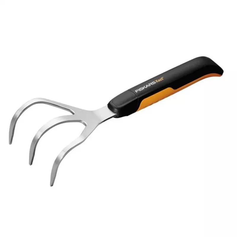 Fiskars Xact Juoda, nerūdijančio plieno rankinis kultivatorius