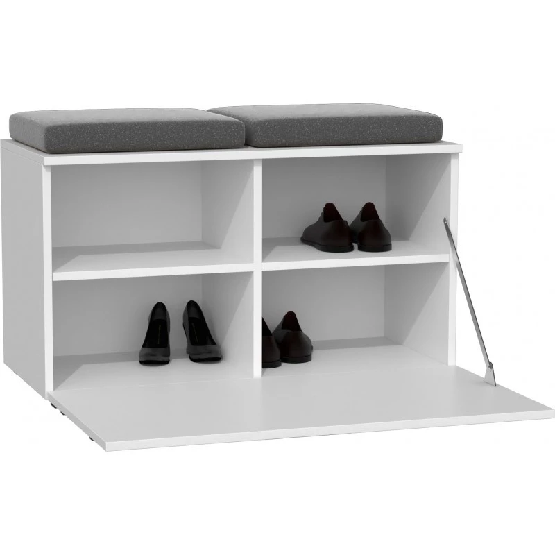 Closed shoe cabinet top e shop OPAL SZAFKA BIEL — White, particle board, W850×H450 mm, 16 mm frame