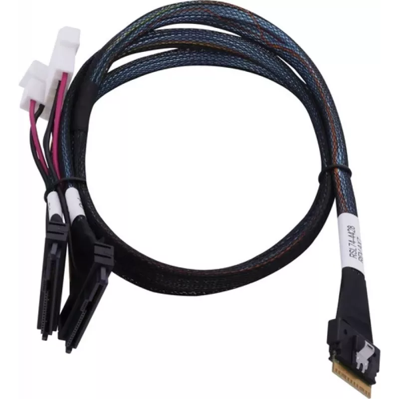 SAS laidas ADAPTEC Microchip Technology 2305500-R SlimSAS ×8 į 2×2SFF-8639 U.2, 0,8 m, juodas