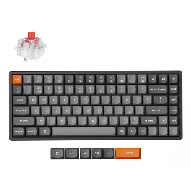 Keychron K2 Max klaviatūra universali USB RF belaidė Bluetooth juoda pilka 75%