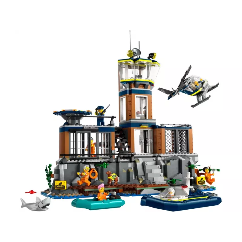 “LEGO City” policijos nuovados ir kalėjimo salos konstrukcinis žaislas 60419 — 980 dalių, 7 minifigūrėlės, 370×400×160 mm