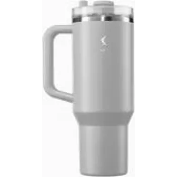 Termo puodelis Lurch Big Cup Jura Pilka 1,2 l, dviguba sienelė, vakuuminis nerūdijantis plienas, su šiaudeliu, 12 val. šilumos išlaikymas