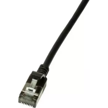 LogiLink CQ9033S RJ45 tinklo kabelis, jungiamasis kabelis CAT 6a U/FTP 1,00 m juodas, itin plonas, liepsną slopinantis