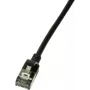 LogiLink CQ9033S RJ45 tinklo kabelis, jungiamasis kabelis CAT 6a U/FTP 1,00 m juodas, itin plonas, liepsną slopinantis