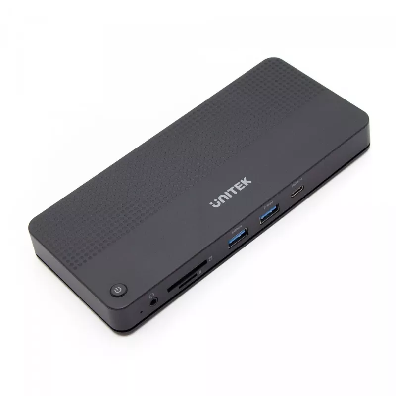 Dokingo stotelės UNITEK D1079A USB4 laidinė juoda 100W maitinimo tiekimas