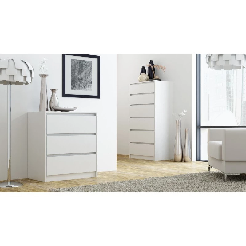 Top e shop K3 BIEL komoda, 3 stalčiai, balta, medžio drožlių plokštė, 700×430×780 mm