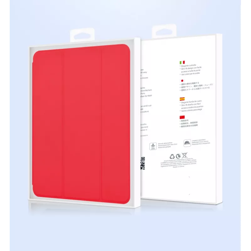 Devia odinis dėklas planšetei, skirtas iPad Air 2019 / iPad Pro 10.5 su rašiklio lizdu, raudonas
