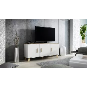 Cama sideboard LOTTA 150 3D Balta + sonoma oak